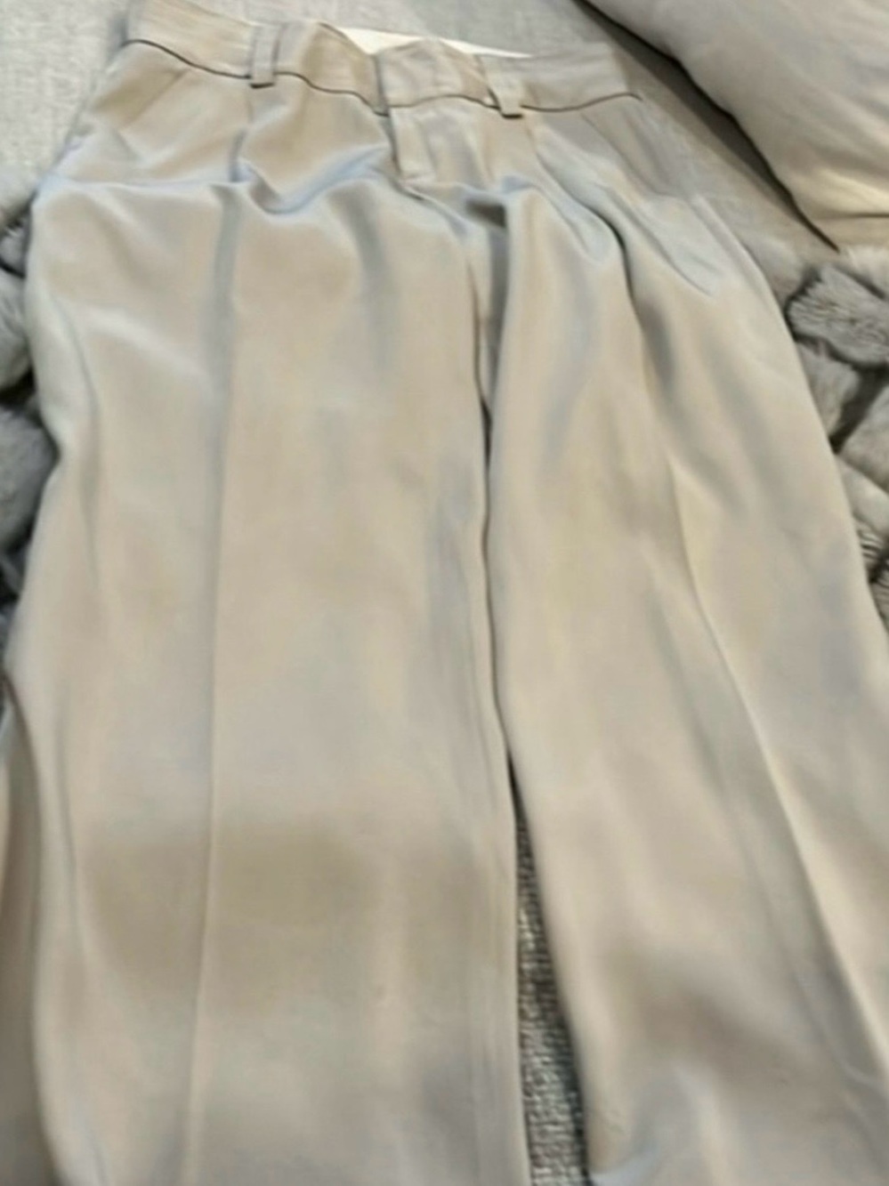 Alice + Olivia Light Beige Pleated Trousers